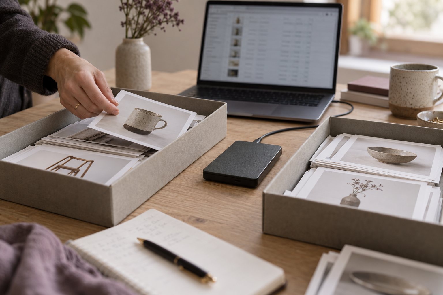 Illustrative product records and drive prepared for a store migration